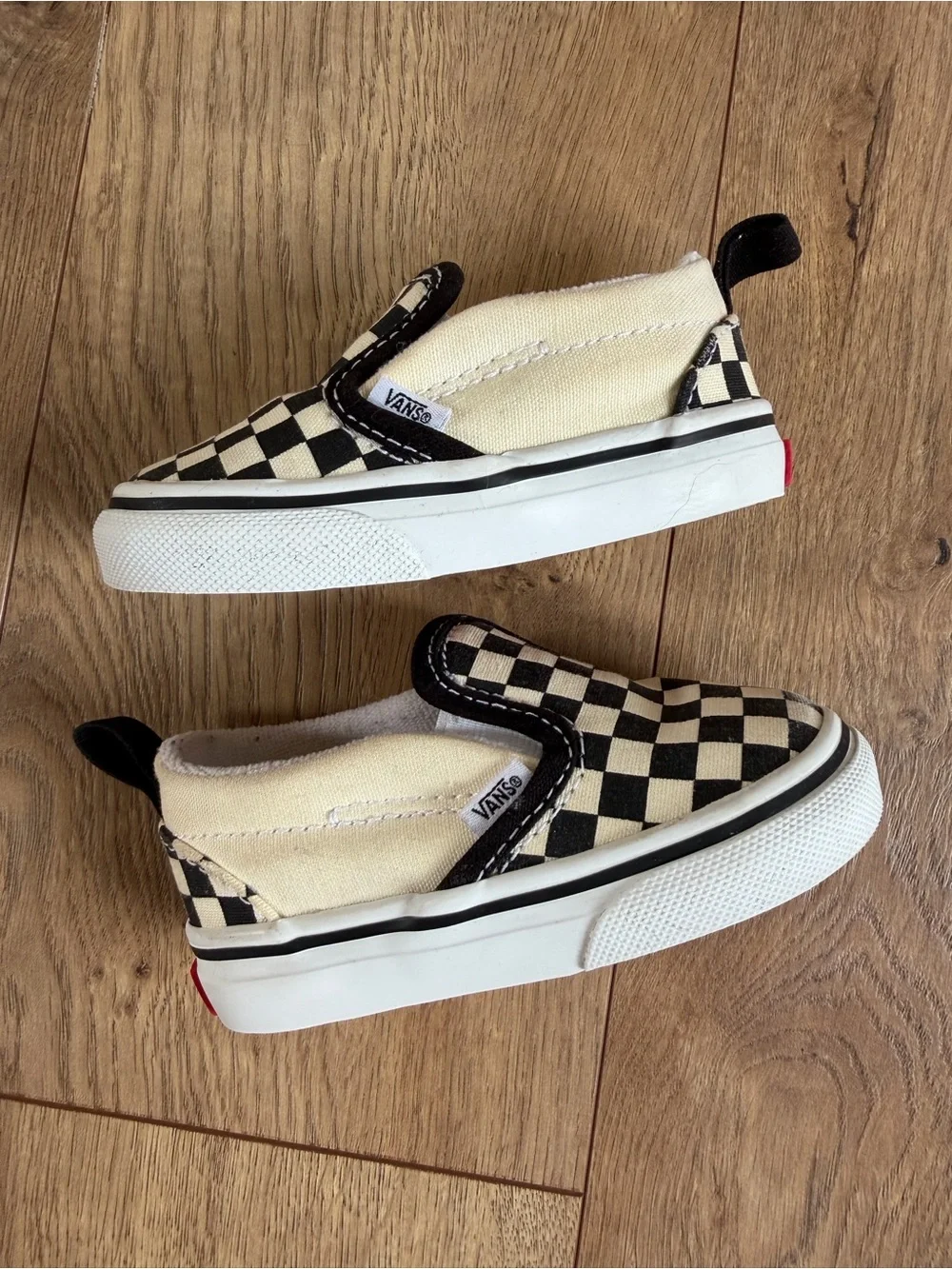 Vans Black & White Checkered Slip On Shoes Toddler Size 4.5
